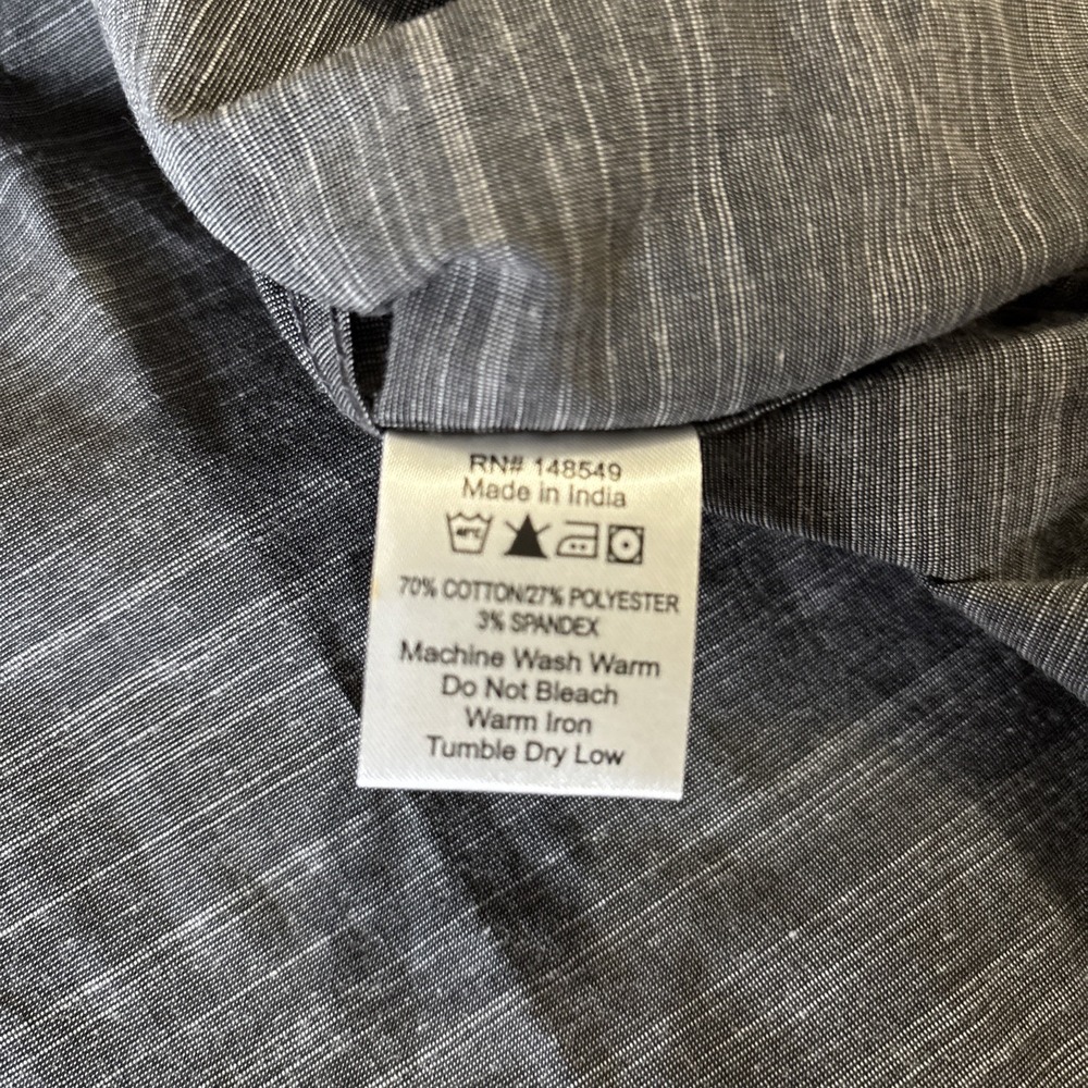 FREE PLANET-Men's Button-Up Short Sleeve Shirt, Black/Gray, XXL NWT Stretch - Picture 9 of 10
